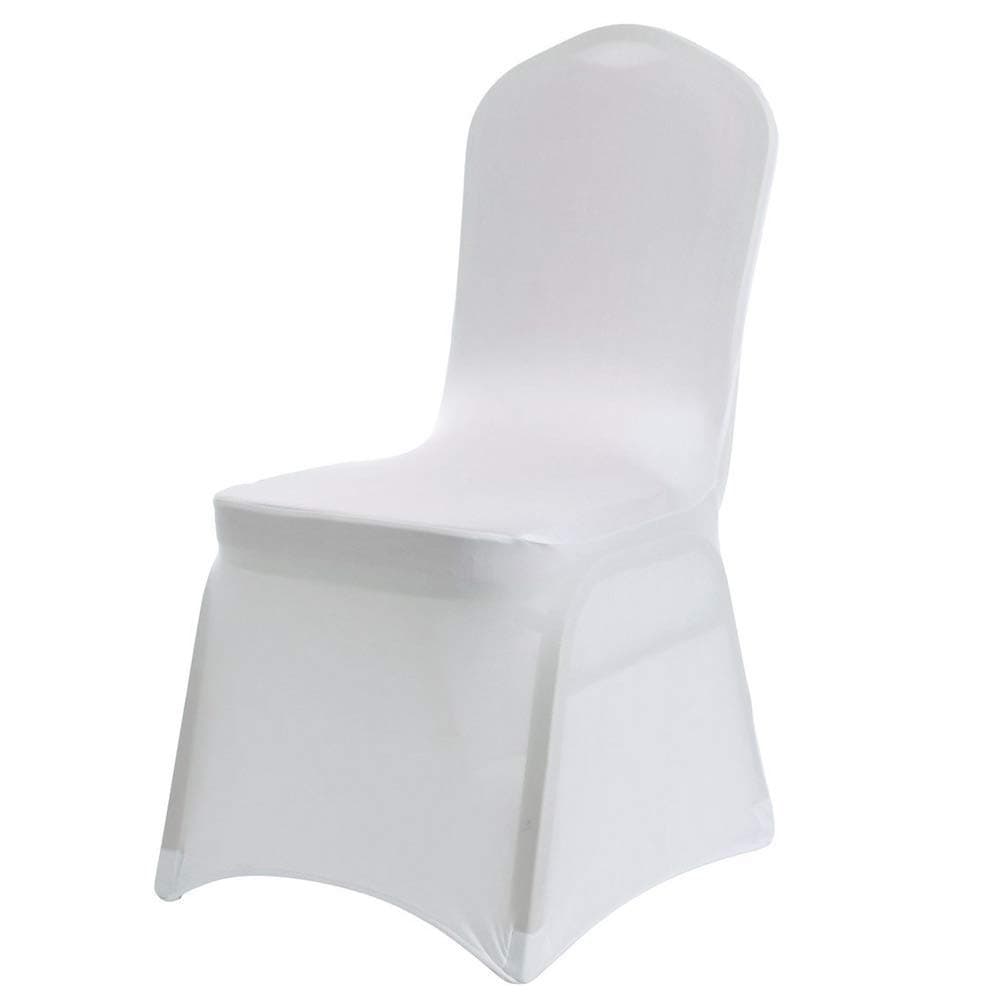 20 pcs Universal White Chair Covers Spandex Lycra Slipcovers Dining Chair Cover Wedding Banquet Party covers