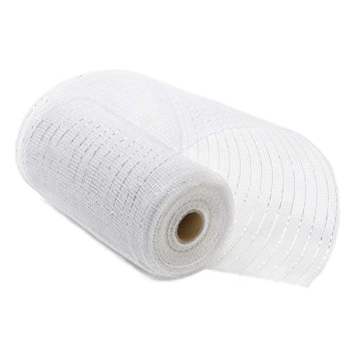 FLORAL EXPRESSIONS MESH WHITE METALLIC IRIDESCENT FOIL 6INX10YD, medium