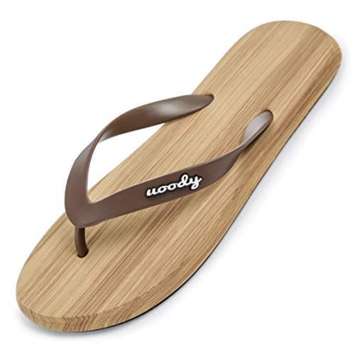 uoody Flip Flops Women Wide Comfort Summer Sandals(Brown 9W)