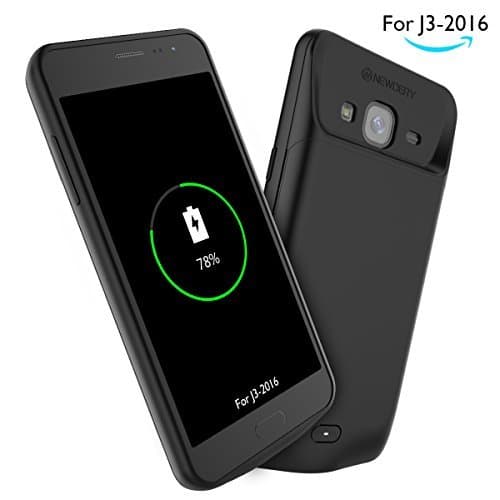 LVFAN Extended Power 4000mAh Charger Case, Rechargeable Protective Charging Case with Micro USB Input/Output Port for J3 6 J3 V (Black)