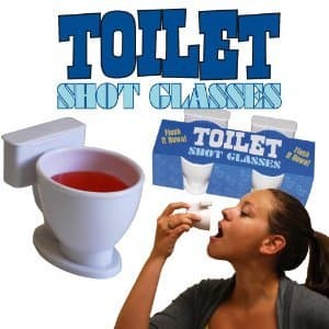 Toilet Shot Glasses - Flush It Down! (Set of 2)