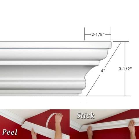 ECM412 4 in. Easy Crown Molding - 12 ft. 6 in. x 12 ft. 6 in.