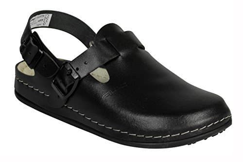 AWC Comic Work Sandals with Polyurethane Sole, Black, Classic Black, 8 UK