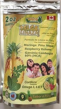 Delga Linaza Flaxseed 18 oz. w/Moringa,Piña,Nopal,Rasperry Keytone, & Garcinia Cambogia