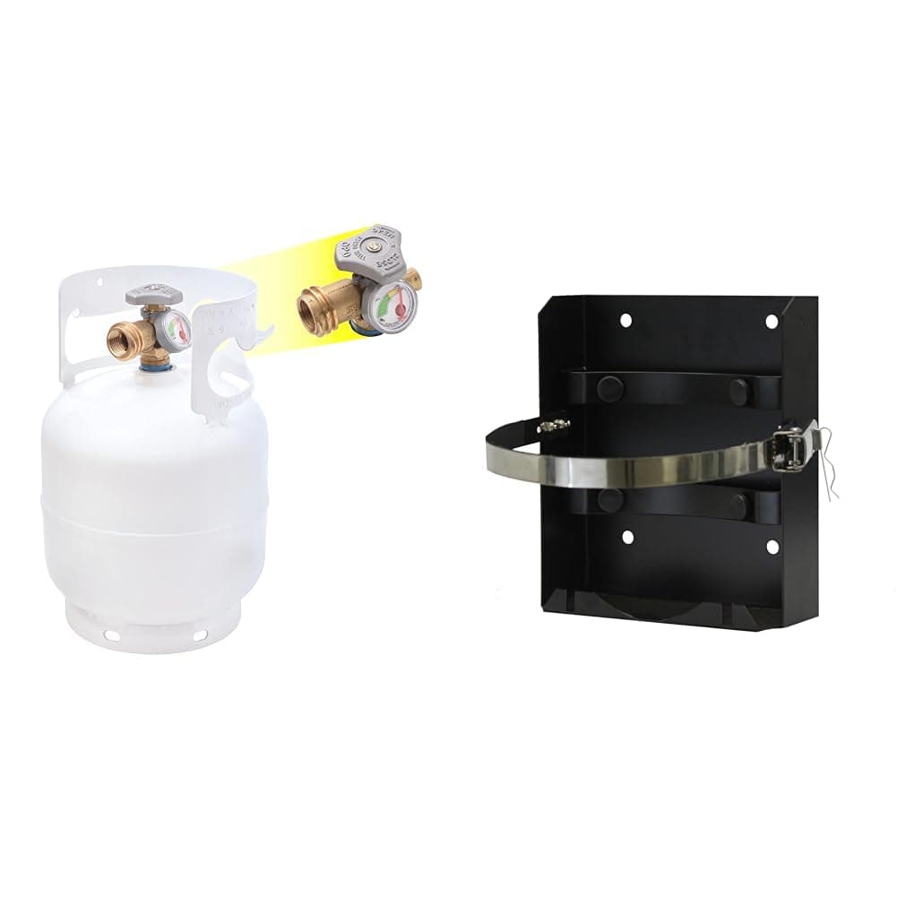 Flame King 5lb Propane Tank with Gauge and Bracket for Grills, BBQs, Camping, Fishing, Outdoor Activities