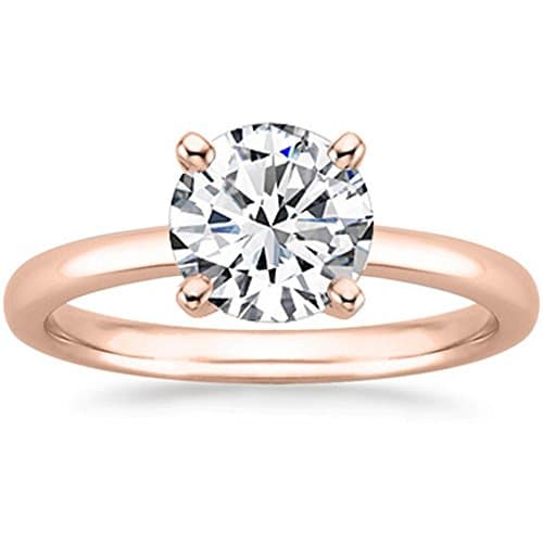 1/2 Carat 14K White Gold Round Cut Solitaire Diamond Engagement Ring (0.5 Carat K-L Color I2 Clarity)