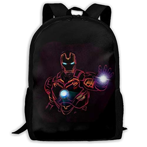 MPJTJGWZ Casual Backpack Cool Iron Man Print Zipper School Bag Travel Daypack Backpack