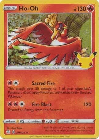 The Pokemon Company International Pokemon Single Card HO-OH 001/025 CELEBRATIONS