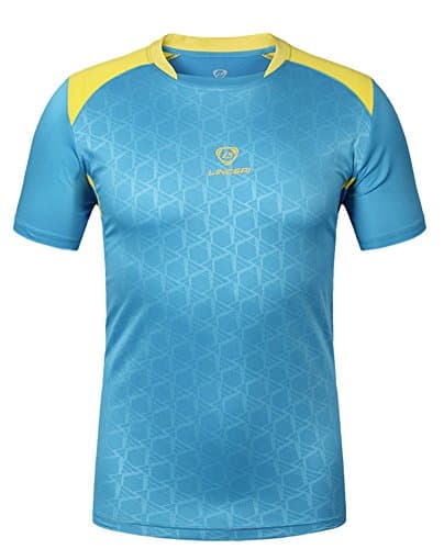 LUCKY SAILING Men's Short Sleeve Quick Dry Sports Athletic T-shirts fashion Tops Sky Blue-XXXL