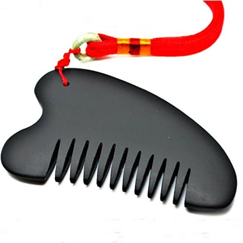 honeyliveGua Sha Scraping Massage Tool Comb Black Bian Stone needle gossip