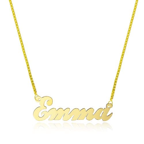 Pyramid Jewelry14K Yellow Gold Personalized Name Necklace - Style 2 - Custom Made Any Name