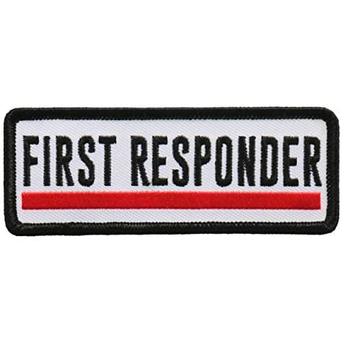 First Responder RED LINE - Iron On Patch, Licensed Original Artwork, 4" x 2"