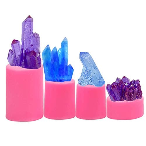 EchoDone Crystal Gem Silicone Mold for Resin Silicone Mold for DIY Jewelry Making, Candle, Artificial Gems, Polymer Clay, Cake Fondant Mold Set of 4