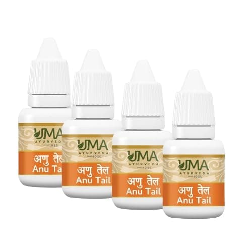 Uma Ayurveda Anu Tail 40ml (Pack of 4) | Nasal Oil for Unblocks Nasal | Anu Tail 100% Organic Natural Pure Drop