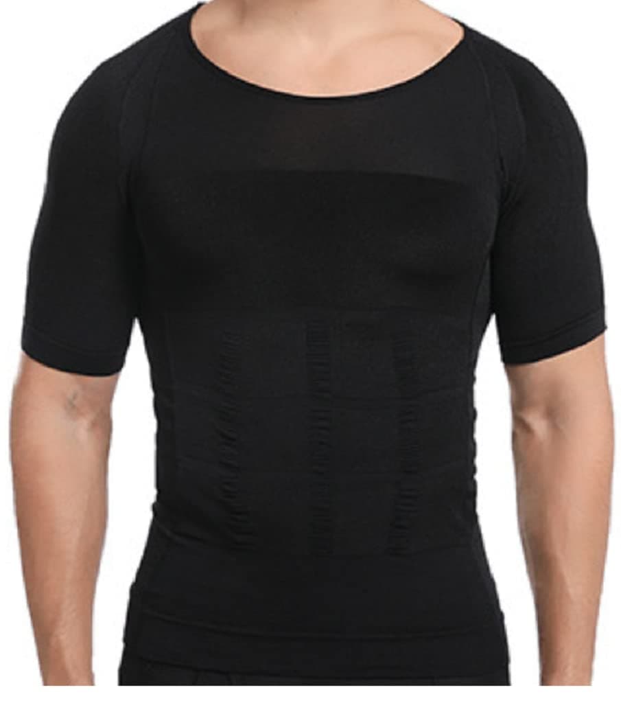 CLHWMen's Slimming T-shirts Body Shaper Vest Compression Muscle Tank Tops Bodysuit Tight Tees