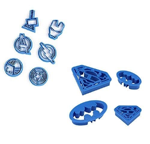 Cookie Creations Popular Superhero Cookie Stamp Fondant Cutter Set (10 pack)