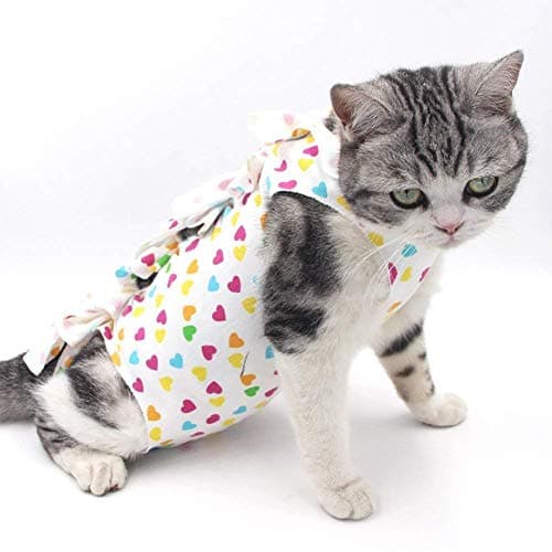 Lightton Protective Coat Pet,Recovery Suit Pet Clothes Cats Dogs After Surgery, Female Cotton Sterilization Operation Recovery Suit,L Size