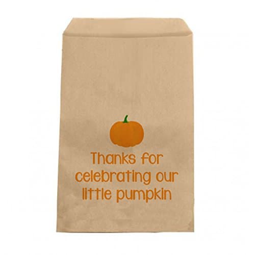 Custom Party Shop Little Pumpkin Favor Bags - Candy Bags - Baby Shower Favors (20 Pack)