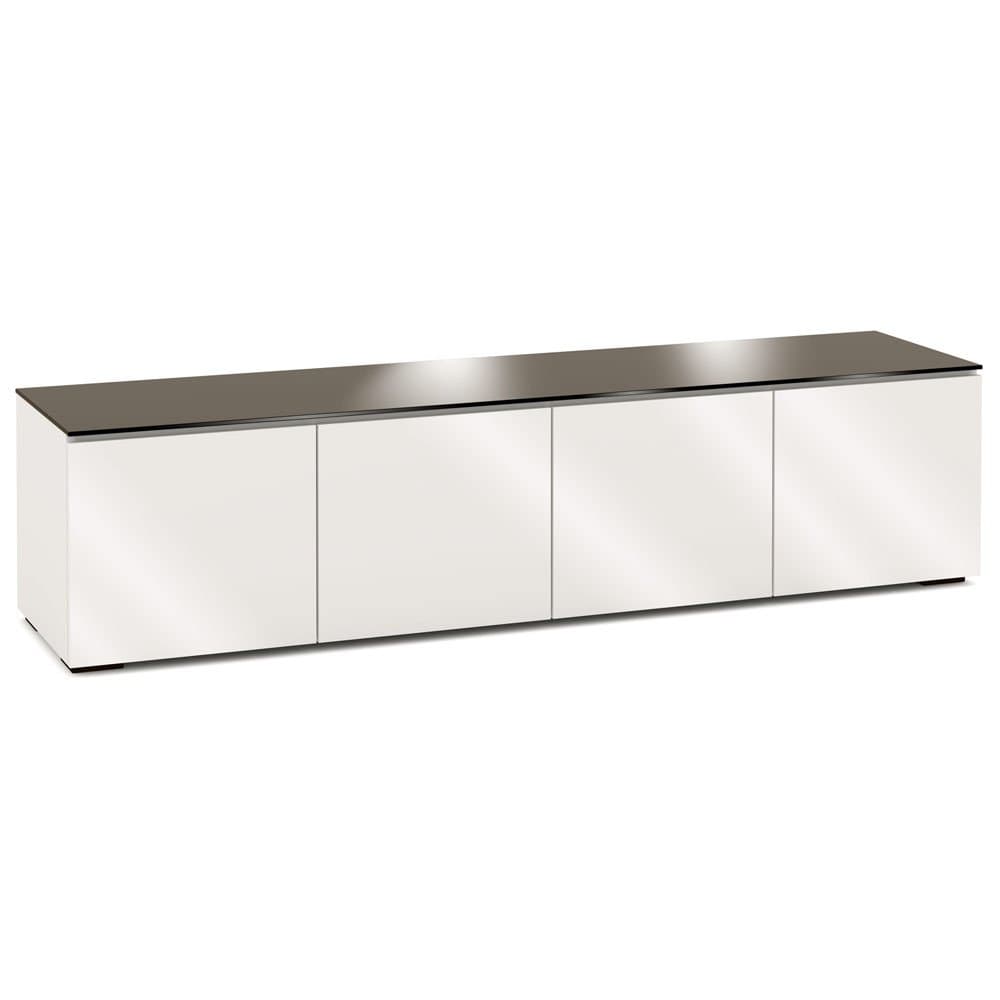 Salamander Chameleon Collection Miami 247 Quad AV Cabinet (High Gloss White with Black Glass Top)