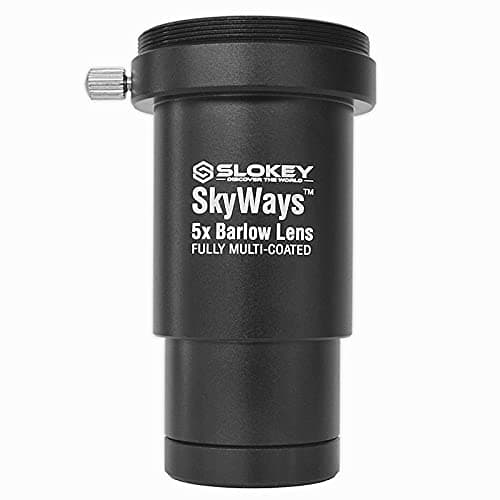 Achromatic 5X Barlow Lens Pro Slokey SkyWays - Superior Optical Quality with FMC and Anti-Reflective Treated Lens for a Sharp, Crisp, Clear Image - Super Light, Compact and Durable (1.25")
