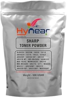 Hynear Ultra Dark Black Toner Powder Suitable for Sharp Ar6020/6020N/5020/5618/AR5620/AR162/AR310 NT/ARM205/MX-182D/MXM202D/ MX312/AR0201BT/AR015BT/MX500AT Printers (Pack of 1) (500 Gram)