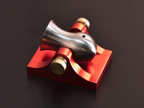 Desktop Mini Cannon - Red w/ Brass Hardware