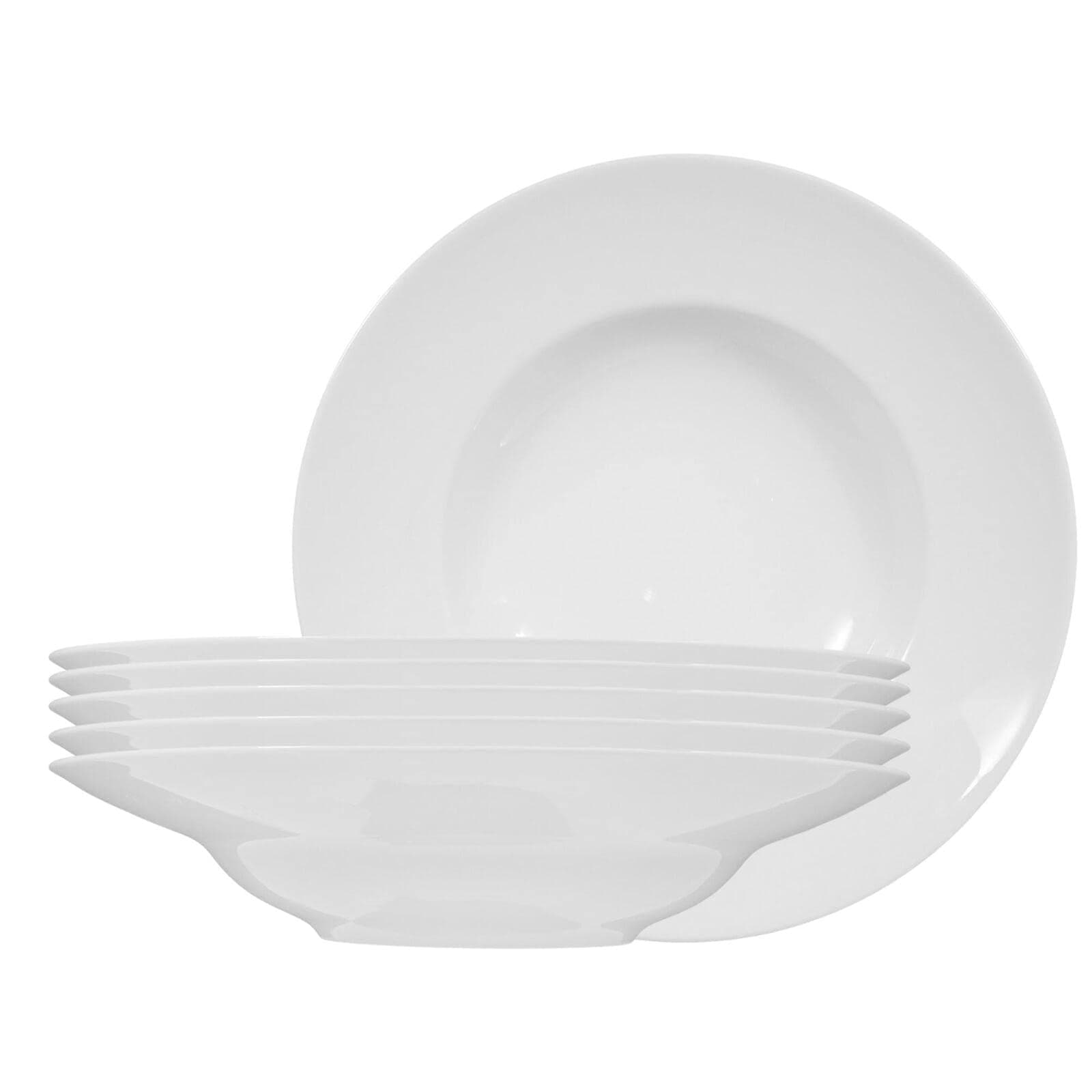 Seltmann WeidenCommercial Dinnerware, Meran Porcelain Deep Plate with Wide Rim, Salad Plate, White, 9-Inch, Set of 6