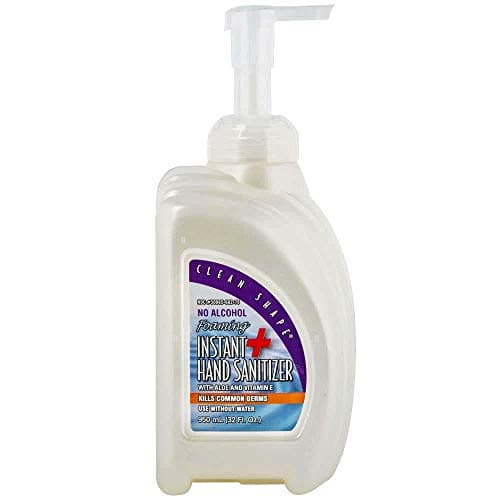 Clean Shape Foaming Hand Sanitizer Soap (Clear, 32oz. Pump Bottle) Instant Dry, Kills 99.99% of Common Germs