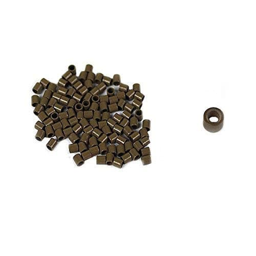 2 mm Brown Color Small Copper Tubes Beads Links Locks Nano Micro Rings for I Tipped Human Hair Extensions