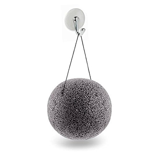 LuLuCo Black Konjac Sponge with Activated Charcoal Bamboo 100% Natural