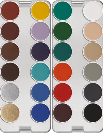 Kryolan1108 Aquacolor Palette, 24 Colors - Color Options: K & N (K)