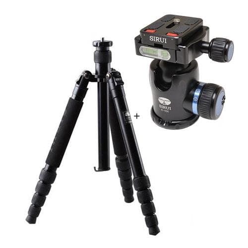 Sirui T-1005X 5-Section Aluminum Tripod, Max Height 51", Supports 22 lbs. with K-10X 33mm Ballhead with Quick Release,