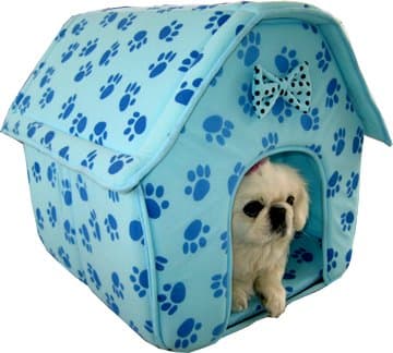 masterpet Cat/Dog Collapsible Paw Prints Pet Soft House Blue