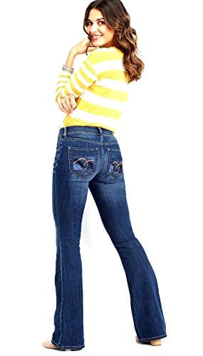/ Jack David JEANS Womens Juniors 70s Trendy Slim Fit Flared Bell Bottom Denim Jean Pants