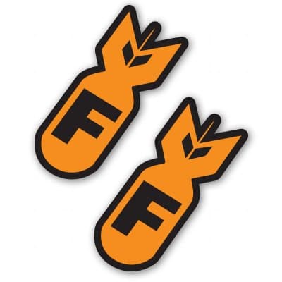 F Bombs Orange Set of 2 Vinyl Sticker - Car Window Bumper Laptop - Select Size