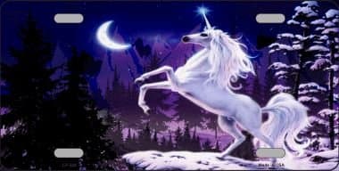 Smart Blonde Unicorn Metal Novelty License Plate LP-549