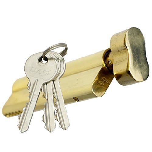 Tradelocks 40T/55 (35T-10-50) 95mm Brass Standard Security Thumb Turn Euro Cylinder Door Lock by Tradelocks