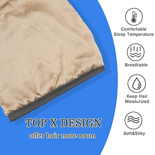 2 Pcs Adjustable Silk Satin Bonnet Hair Wrap for Sleeping