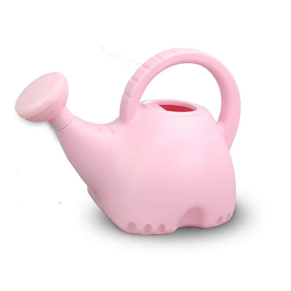 0.4 Gallon Plastic Watering Can Small Lightweight Cute Indoor Outdoor Garden Plants, Watering Can with Shower Head Elephant: Pink