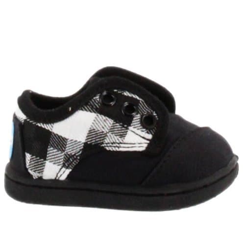 TOMS Kids Paseo Casual Shoe Black Grey Canvas 9 M US Toddler