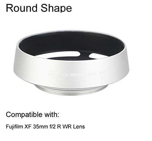 eFonto/JJC Metal Lens Hood for Fujifilm XF 35mm f/2 R WR lens Replacement Fuji LH-XF35-2 (Silver)