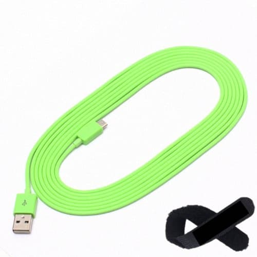 Colorful 3m(10ft) Green Micro USB Data Charge Cable for Samsung Galaxy S3(i9300) S2(i9100) and Free Hi-mobiler Cord Tie