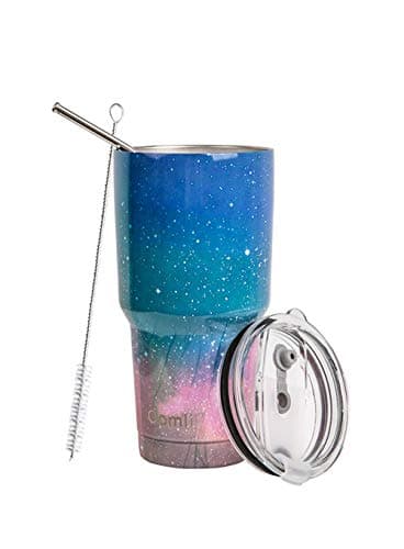 Comli 30oz Tumbler Stainless Steel Double Wall Vacuum Insulated Travel Mug With Lid and Straw, Cleaning Brush