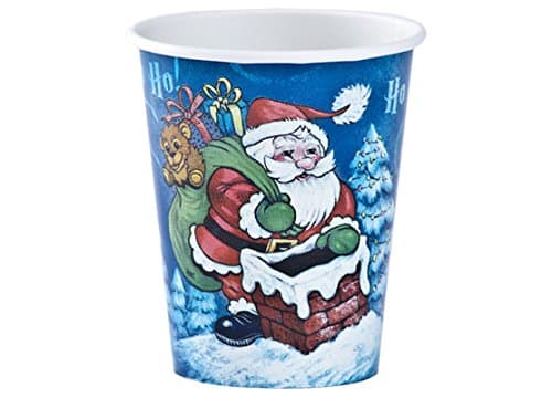 Eros Hosiery Company KIN99282 Christmas Santa 9oz Hot & Cold Paper Cups by Hanna K. Signature - Case of 36