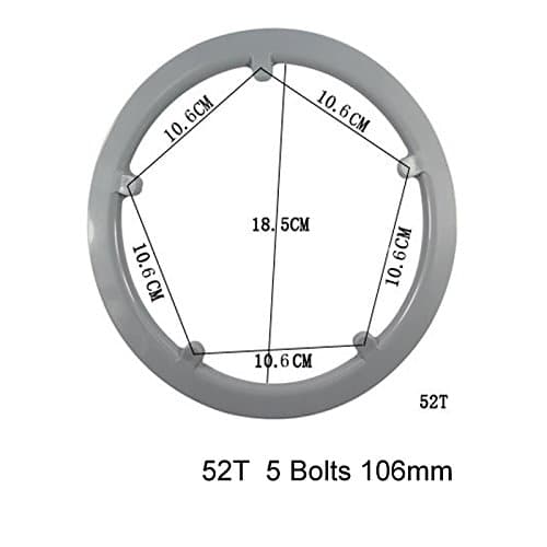 Daiky Bike Chainring Sprockets Cranksets Guard Protector 52T 5 Bolts 106mm BK29