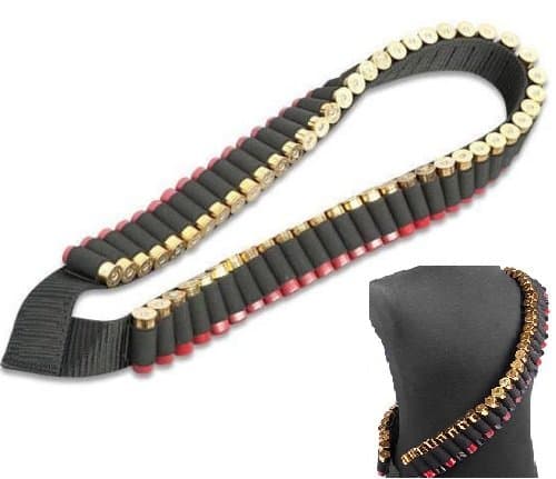 10, 12 & 20 Gauge GA Stealth Black 56 Round Shotgun Shotshell Ammo Shot Shell Shoulder Bandolier Bandoleer Carrier