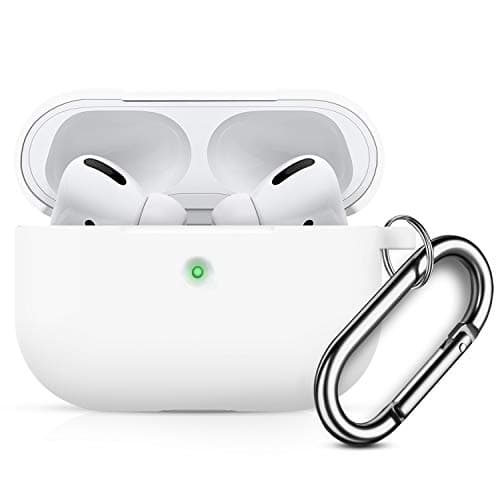 Compatible AirPods Pro Case Cover Silicone Protective Skin for Apple Airpod Pro Case 2019 (Front LED Visible) White