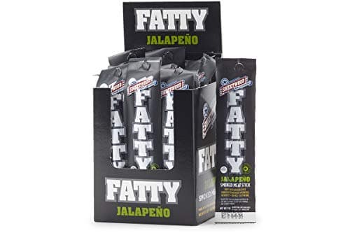 Sweetwood Smokehouse Fatty Meat Stick | Jalapeno Flavor | 20 Pack | 1 oz Sticks | USA Grass Fed Beef, Antibiotic Free Pork | Keto, Gluten Free, Slow Smoked Meat Snack | No Nitrites or Added MSG