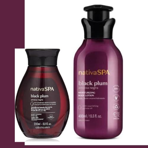 Pack Lotion + Oil - Nativa Spa Black Plum Moisturizing Lotion, 400ml + Moisturizing Oil, 200ml O Boticario