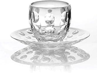 Guzzini: "Venice 3.7 Fluid Ounces (110cc) Cup with Acrylic Saucer (Pack of 6) [ Italian Import ]